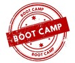 BOOT CAMP distressed red stamp.