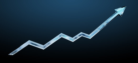 Poster - Blue digital arrow 3D rendering