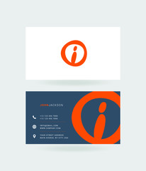 Letter i Logo with Business Card Template Vector.