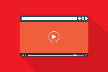 Poster - Video player template in flat style vector illustration