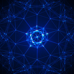 Poster - Abstrract geometric figure with multiple connections.