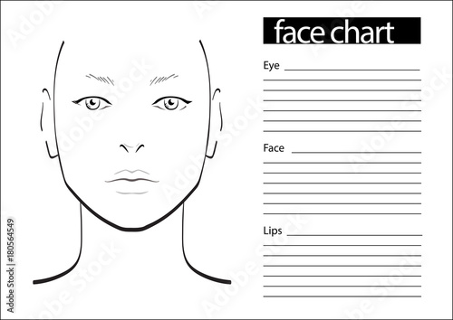 Face Chart Makeup Artist Blank Template Buy This Stock