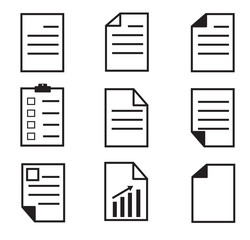 Poster - paper icon on white background. set paper icon. paper sign. flatstyle. document icon.file icon.
