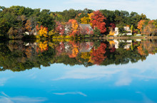 Autumn Colors Reflecting In New England