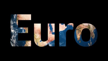 Wall Mural - text euro revealing turning earth globe
