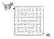 Labirynt z kotem i myszą-zabawką / ilustracja wektorowa dla dzieci