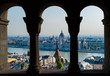 Budapest and hungarian parliament view through the arch of fisherman's bastion - Hungary