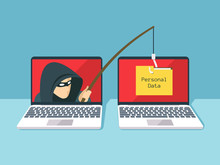 Phishing Scam, Hacker Attack And Web Security Vector Concept