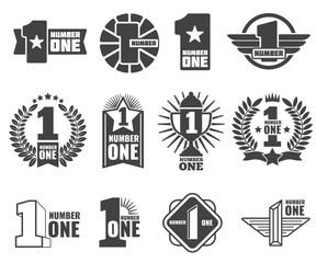 number one vector logos set
