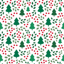 Endless Christmas Pattern With Christmas Trees