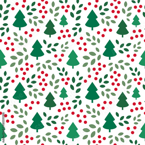 Fotografía Endless Christmas Pattern with Christmas Trees