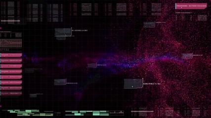 Leinwandbilder - Hi-tech user interface head up display with digital floating particles for background computer desktop screen display