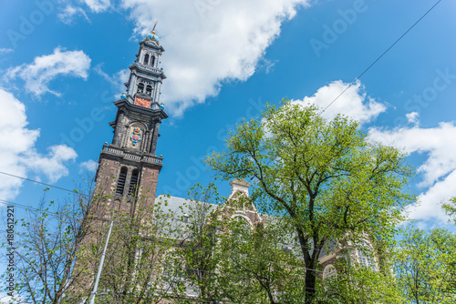 Plakat Zachodni kościół w Amsterdam, holandie.