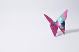 Fototapeta Dziecięca - colorful origami butterfly on white background