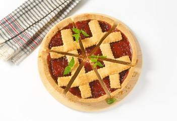 Wall Mural - strawberry jam tart with lattice