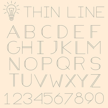 Thin line alphabet .