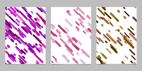 Poster - Repeating abstract random rounded diagonal stripe pattern page background template set - vector flyer graphic designs