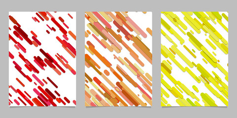 Poster - Seamless geometrical chaotic rounded diagonal stripe pattern background page template set - vector stationery graphic designs