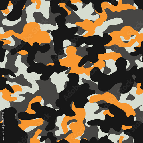 photo Black Camo Pattern https stock adobe com images seamless basic gray orange and black camo pattern vector 180651728 start checkout 1 content id 180651728