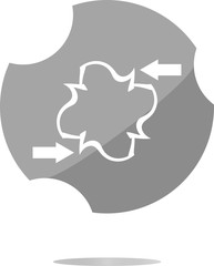 Poster - abstract sign with arrow set on icon (button)