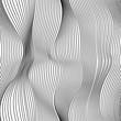 Abstract wave shape moire striped vector seamless pattern with round, smooth curves. Monochrome meditative background for wallpapers, copybook covers or other modern design purposes.