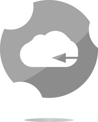 Poster - Upload from cloud icon. Upload button. Load symbol