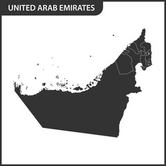 Wall Mural - The detailed map of the UAE with regions. United Arab Emirates