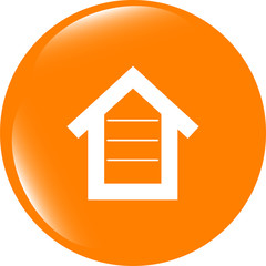 Poster - house button, button signs, web icon . Trendy flat style sign isolated on white background