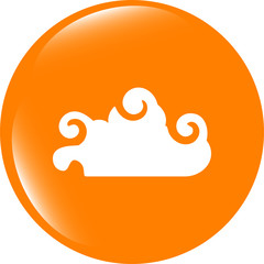 Poster - white cloud on internet icon isolated on white