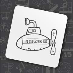 Sticker - Submarine doodle