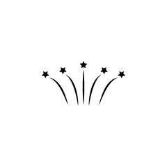 Poster - Flat a firework icon. Simple Christmas, New Year icon. Can be used as web element, playing design icon