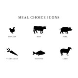 Fototapeta Na ścianę - Meal Choice Icons