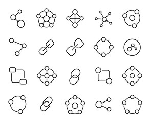 Premium set of connection line icons. 