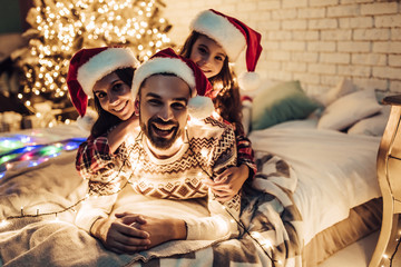 Wall Mural - Family on New Year's Eve