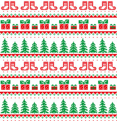 Wall Mural - New Year's Christmas pattern pixel