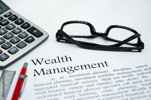 Fotografía wealth management text of business concept background