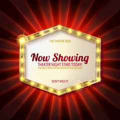 Wall Mural - theater sign or cinema sign on curtain