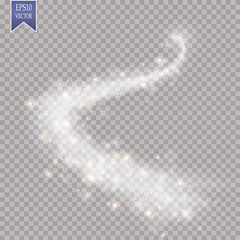 Wall Mural - Glow light effect. Vector illustration. Christmas flash. dust
