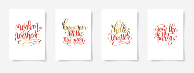 Wall Mural - warm wishes, happinness for the new year, hello winter, join the