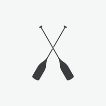 Paddle Boat Oars Vector Icon
