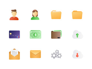 Big icon set. Colored semi flat icons pack for awesome and style web or mobile app design.