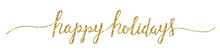 HAPPY HOLIDAYS Banner In Brush Calligraphy