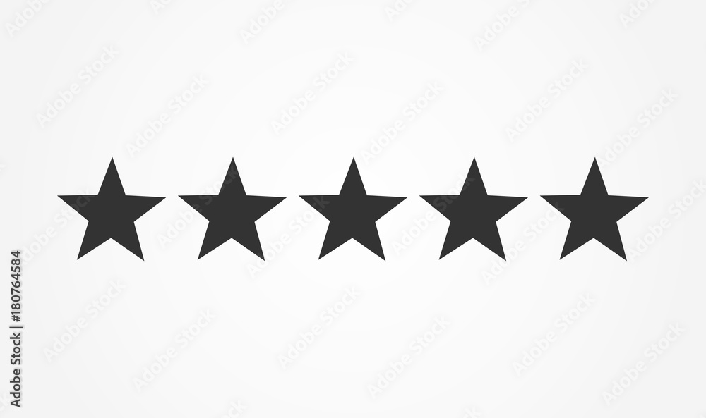 Five stars rating icon - obrazy, fototapety, plakaty 