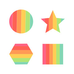 Canvas Print - Colorful geometric shapes icons