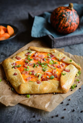 Wall Mural - Pumpkin Galette with bacon, cheese and green onion