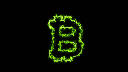 Poster - Abstract background with bitcoin sign. 3d rendering