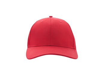 Wall Mural - Baseball cap red templates, front views isolated on white background