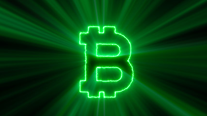 Poster - Abstract background with bitcoin sign. 3d rendering