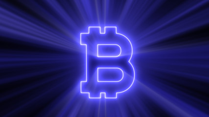 Poster - Abstract background with bitcoin sign. 3d rendering