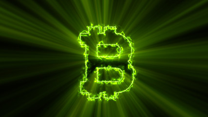 Poster - Abstract background with bitcoin sign. 3d rendering